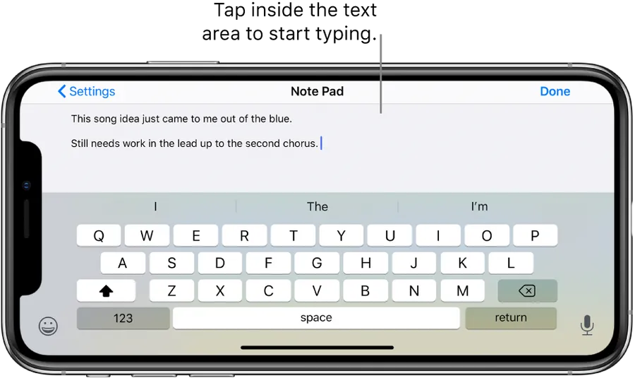 iPhone 12 記事本 App 創作歌曲