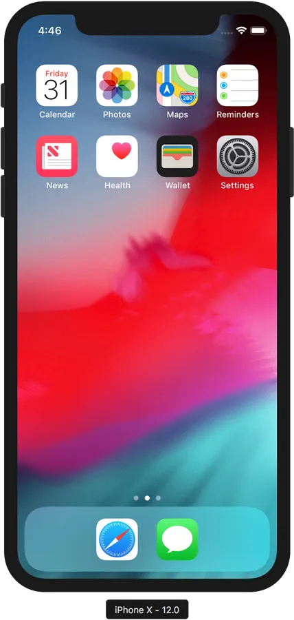 iPhone X 首頁螢幕顯示