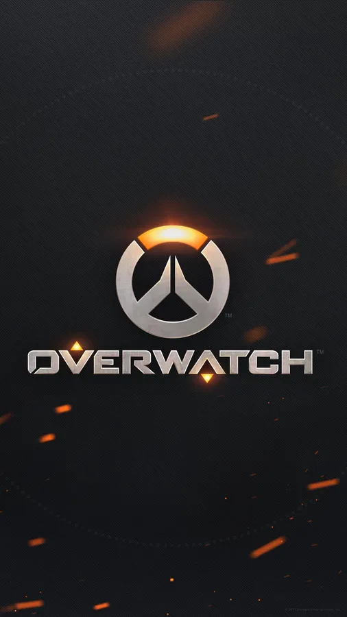 深色背景上帶有橙色火花的 Overwatch 標誌。