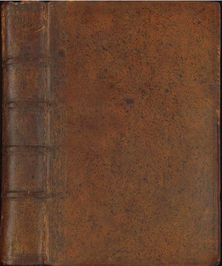 復古皮革裝訂書籍的特寫,帶有可見的書脊和紋理封面。