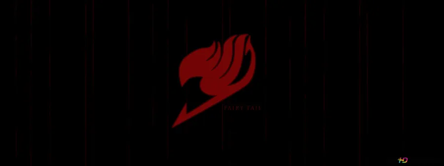 黑色背景上的紅色Fairy Tail標誌和紅色條紋。