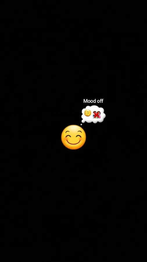 微笑的表情符號想著「Mood off」,帶有悲傷的臉和紅色X。