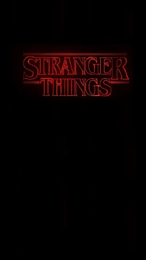 黑色背景上嘅紅色霓虹燈 Stranger Things 標誌
