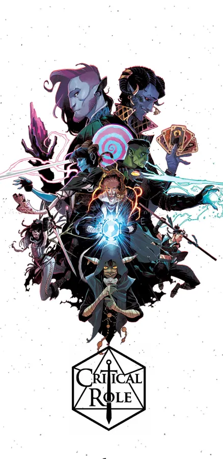Critical Role奇幻冒險者使用發光武器和魔法效果施放咒語。