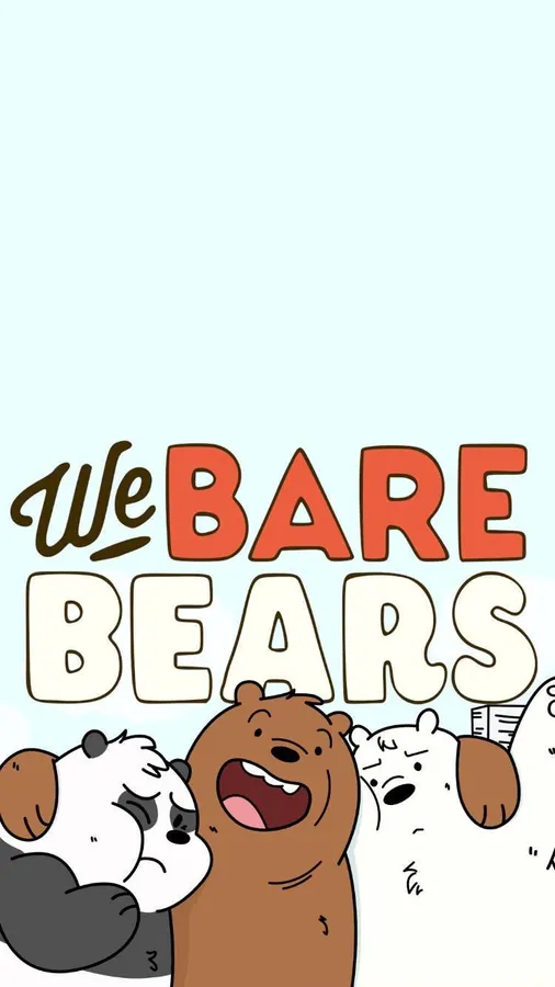 三隻表情豐富的卡通熊在「We Bare Bears」標題下方。