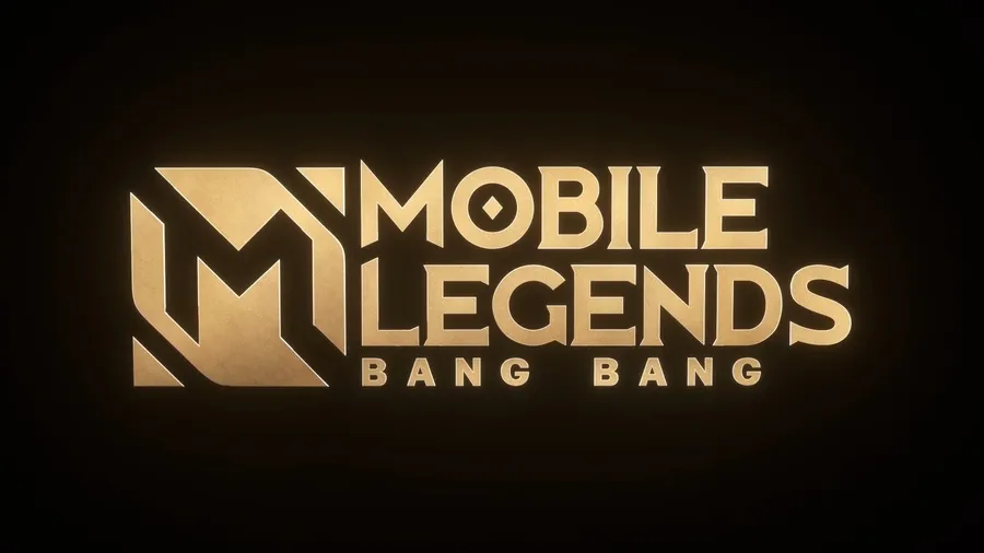 深色背景上發光的金色 Mobile Legends Bang Bang 標誌