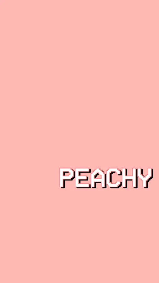 蜜桃背景上的像素字 peachy