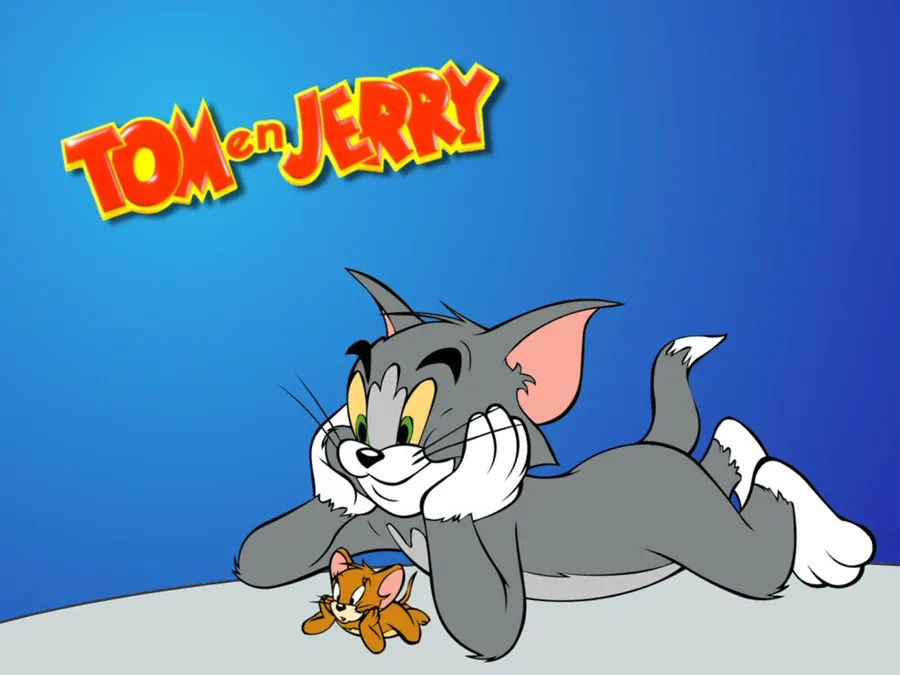 貓 Tom 同老鼠 Jerry 嘅經典卡通姿勢。