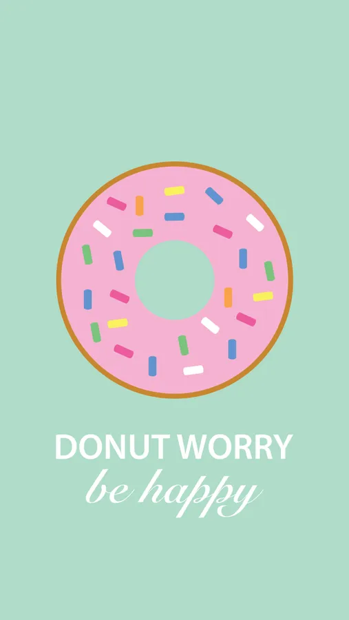有糖針的粉紅色冬甩,文字寫著 donut worry be happy。