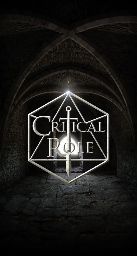 在黑暗的石拱門中發光的Critical Role標誌。