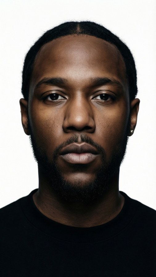 Kendrick Lamar 以乾淨、高對比嘅簡約風格呈現