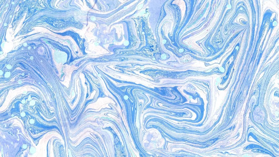 流動的抽象藝術作品,帶有旋轉的藍色和白色圖案以及柔和的粉彩點綴。