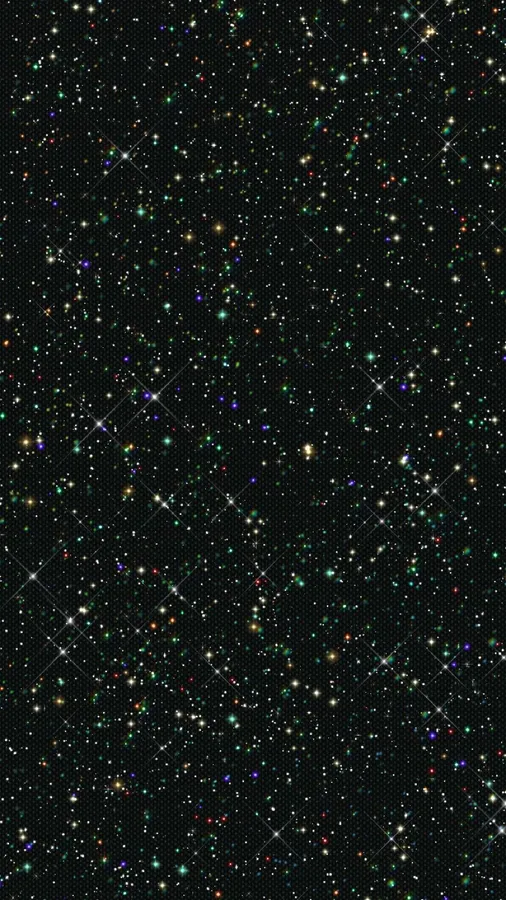 鮮豔的星星在帶有網格圖案的黑暗宇宙天空中閃耀。