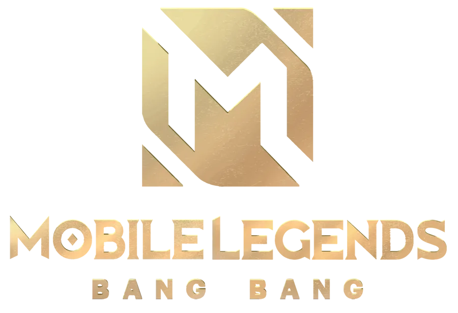 黑色背景上的金色Mobile Legends Bang Bang遊戲標誌