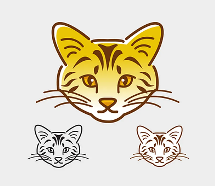 風格化貓臉插畫