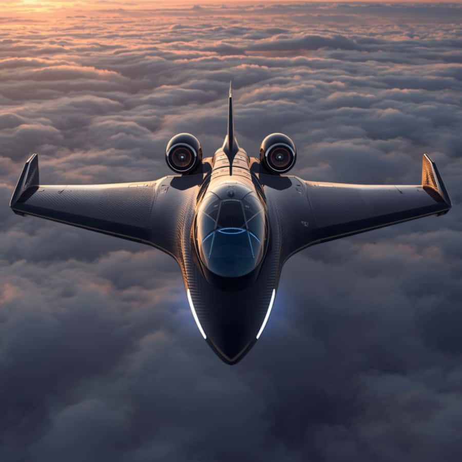 未來感、飛機、噴射機、飛行器、航空、雲朵、天空、飛行、科技、日落、雲海、空中、現代、運輸、創新、未來、商務噴射機、旅行、豪華、高科技