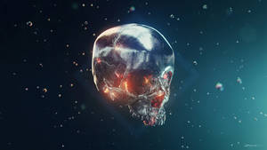 Cyberpunk Futuristic Skull Under The Water
