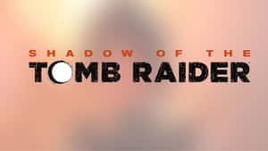 在蜜桃漸變上帶有紋理字體的《Shadow of the Tomb Raider》遊戲標題標誌。