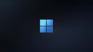 Windows標誌在深色漸變背景上發出藍光。