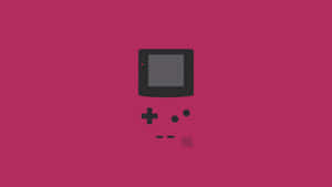 一個風格化的黑色 Game Boy 圖示，置於洋紅色背景上。 — 高解析度 壁紙