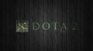 深色木紋背景上的 Dota 2 標誌