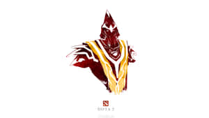 Dota 2 英雄角色插圖，身穿紅色和金色盔甲。
