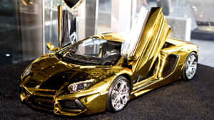金色林寶堅尼模型，車門打開