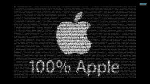 由代碼組成的Apple標誌，下方有「100% Apple」文字