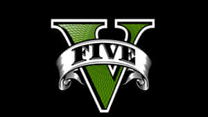 綠色和白色嘅 'V' 標誌，帶有 'FIVE' 文字，背景係黑色。
