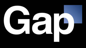 Gap 標誌，白色文字和藍色正方形在黑色背景上 — 1920x1080 壁紙