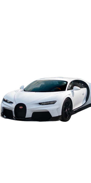 白色Bugatti Chiron打開剪刀門，背景為白色 — 汽車 壁紙