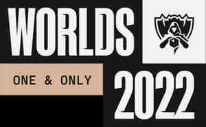 《英雄聯盟》Worlds 2022 賽事標誌，採用大膽字體和盾牌徽章。