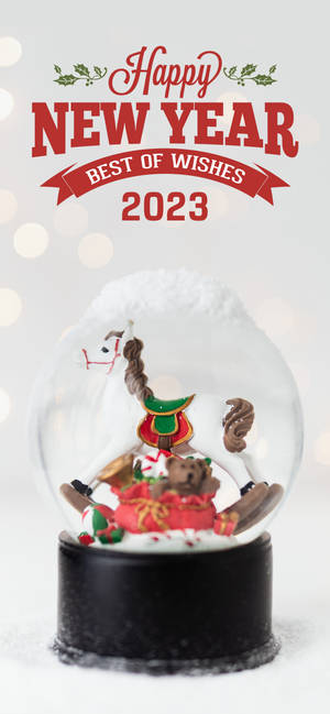 馴鹿和泰迪熊雪球，用於2023年新年祝福。