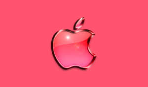 有咬痕的亮粉紅色Apple標誌，置於純粉紅色背景上。 — 蘋果 壁紙