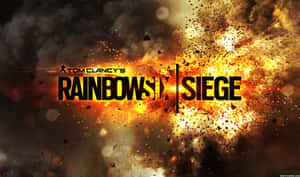 遊戲標題 Tom Clancy's Rainbow Six Siege 帶有火焰爆炸背景。 — 虹彩六號：圍攻行動 壁紙
