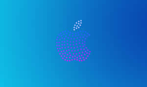 由發光點在藍色漸變背景上形成的Apple標誌 — 漸變動畫 壁紙