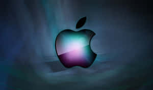 發光的Apple標誌在深色背景上帶有彩色光效 — 深藍色 壁紙