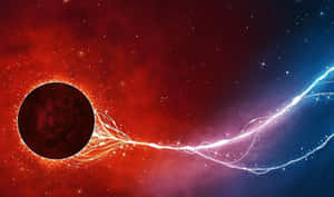 黑洞在多彩的宇宙星雲中發出明亮的能量流。 — 星形 壁紙