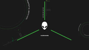 黑色背景上帶有綠色霓虹線條的Alienware標誌