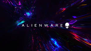 Alienware標誌被太空中發光的霓虹分形包圍
