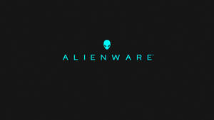 黑色背景上的青色Alienware標誌