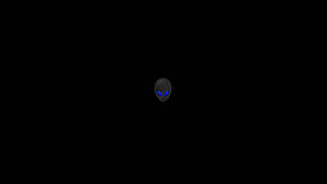 發光藍眼外星人頭像圖示，黑色背景