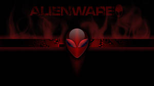 帶有紅色煙霧和電路板設計的Alienware遊戲標誌。