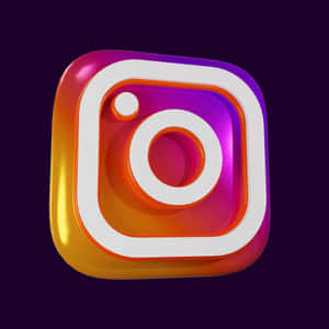 深紫色背景上帶有漸變色的閃亮Instagram標誌。