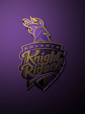 金色和紫色的Kolkata Knight Riders運動隊標誌。