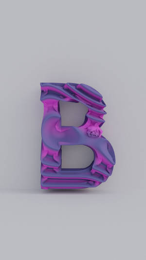 一個帶有流動的紫色和洋紅色漸變的3D字母B。 — 淺紫色動態圖片 壁紙