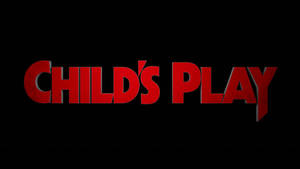 黑色背景上的紅色3D電影標題child's play