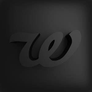 極簡深灰色3D小寫w標誌，在漸變背景上帶有柔和陰影