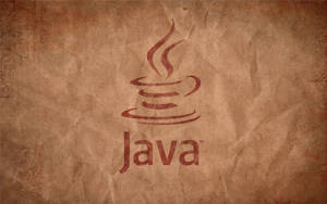 Java 程式設計標誌以紅色印在帶有裝飾邊框的陳舊皺紙上。