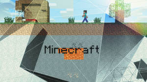 Minecraft玩家喺木屋同樹附近嘅草地上行。
